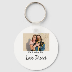 Love Forever LGbtq couple pride add photo name sim Key Ring