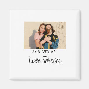 Love Forever LGbtq couple pride add photo name sim Magnet
