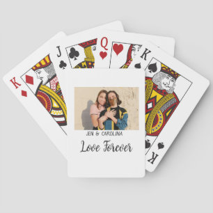 Love Forever LGbtq couple pride add photo name sim Playing Cards