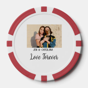 Love Forever LGbtq couple pride add photo name sim Poker Chips
