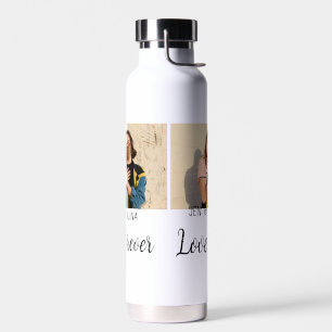 Love Forever LGbtq couple pride add photo name sim Water Bottle