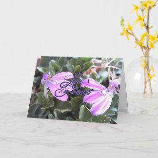 Love Forever Purple Flowers Blank Greeting Card
