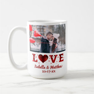 Love Forever Red Heart Custom Photo Coffee Mug