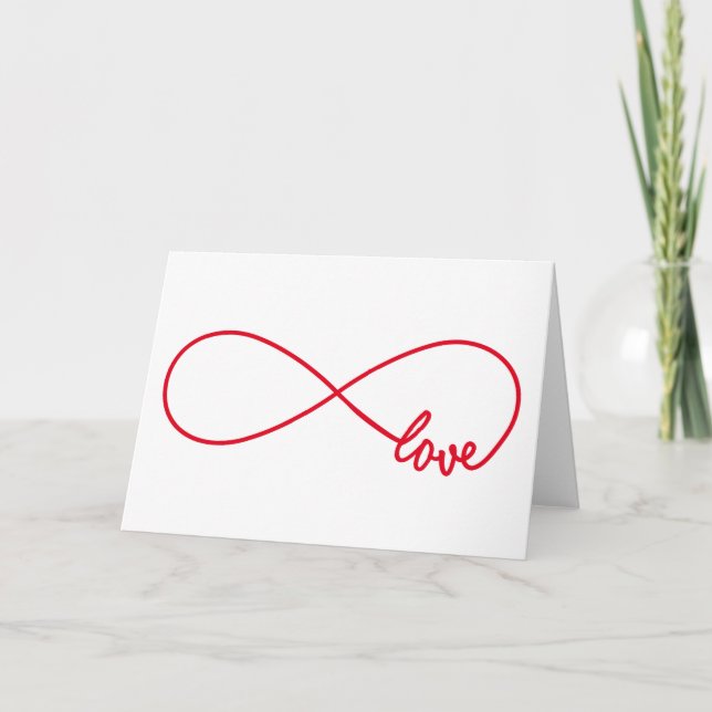 Love forever, red infinity sign, never ending love holiday card (Front)