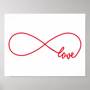 Love forever, red infinity sign, never ending love poster