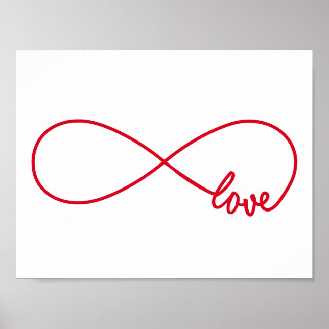Love forever, red infinity sign, never ending love poster (Front)