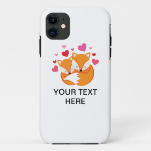 Love fox couple custom text      iPhone 11 case