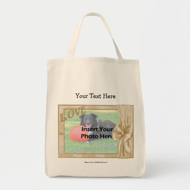 Love Frame Add Your Photo Template Tote Bag (Front)