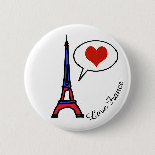 love France 6 Cm Round Badge