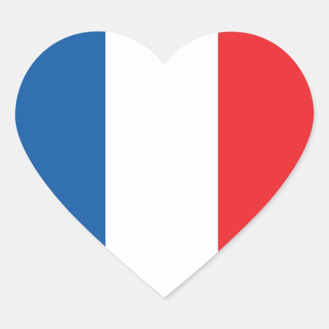 Love France Flag, French Colours Sticker (Front)