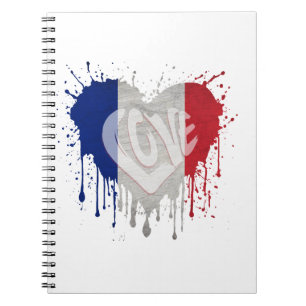 Love France Flag Notebook