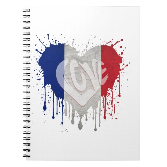 Love France Flag Notebook (Front)
