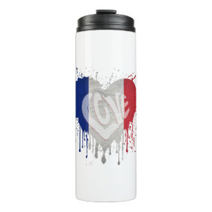 Love France Flag Thermal Tumbler