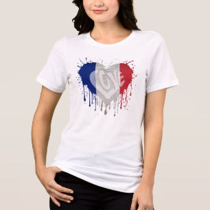 Love France Flag Tri-Blend Shirt