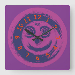 LOVE FREAK HAPPY TIME BY MASANSER SQUARE WALL CLOCK