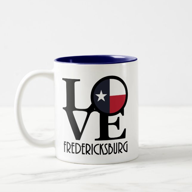 LOVE Fredericksburg TX 11oz Two-Tone Coffee Mug (Left)