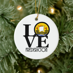 LOVE Fredericton New Brunswick Ceramic Tree Decoration