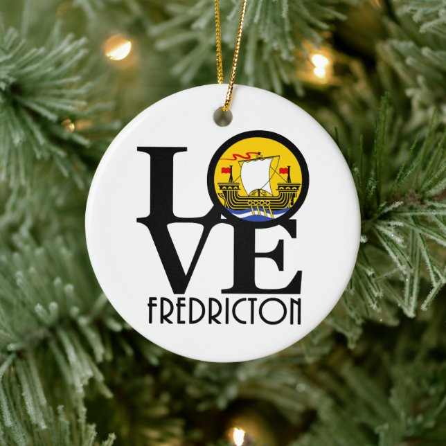 LOVE Fredricton New Brunswick Ceramic Tree Decoration (Tree)