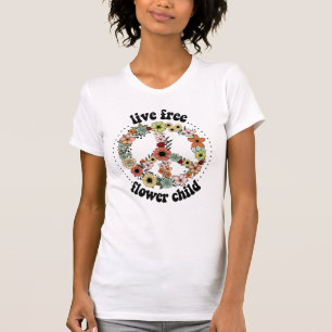 Love Free Flower Child The 60's Floral -  T-Shirt