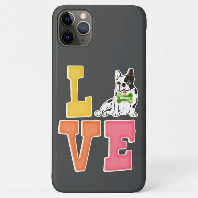 Love French Bulldog  Cute Dog Dad Dog Mum Case-Mate iPhone Case (Back)