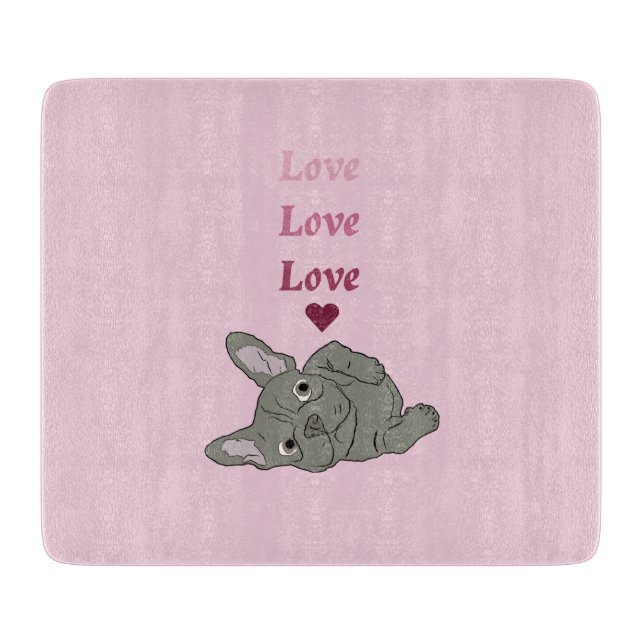 Love French Bulldog Cutting Board (Front)