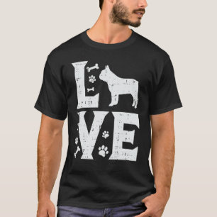 Love French Bulldog Frenchie Animal Pet Dog Lover T-Shirt