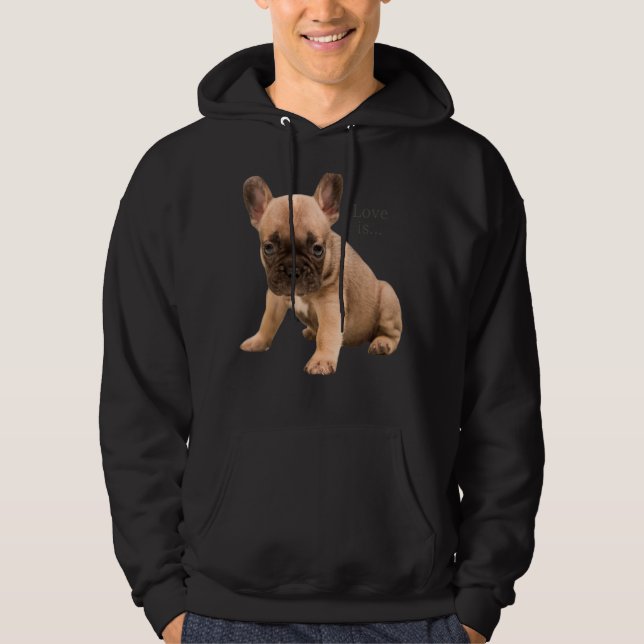 Love French Bulldog  Frenchie Mum Dad Dog Puppy Pe Hoodie (Front)