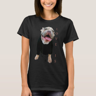 Love French Bulldog  Frenchie Mum Dad Dog Puppy Pe T-Shirt