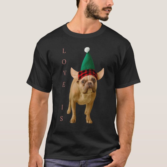 Love French Bulldog  Frenchie Mum Dad Dog Puppy Pe T-Shirt (Front)
