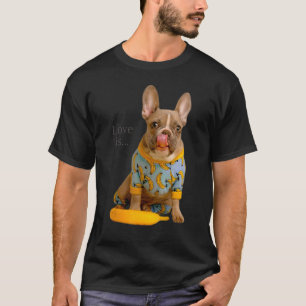 Love French Bulldog Frenchie Mum Dad Dog Puppy Pe T-Shirt