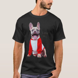 Love French Bulldog Frenchie Mum Dad Dog Puppy Pe T-Shirt