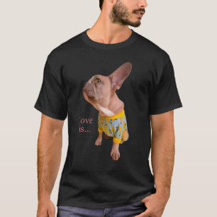 Love French Bulldog  Frenchie Mum Dad Dog Puppy Pe T-Shirt