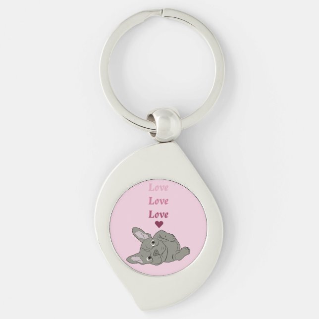 Love French Bulldog Key Ring (Front)