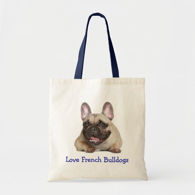 Love French Bulldog Puppy Dog Canvas Totebag Tote Bag (Front)
