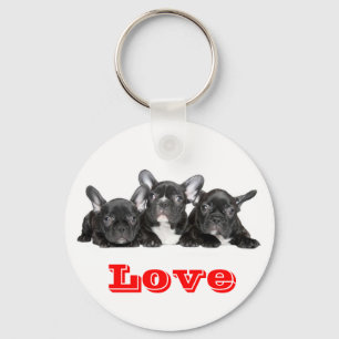 Love French Bulldog Puppy Dog Keychain