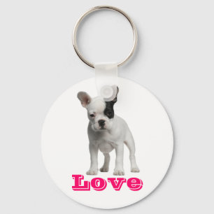 Love French Bulldog Puppy Dog Keychain