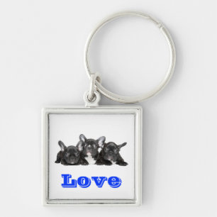 Love French Bulldog Puppy Dog Keychain