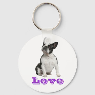 Love French Bulldog Puppy Dog Keychain