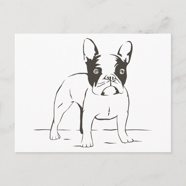 Love French Bulldog Puppy Dog Post Card (Front)