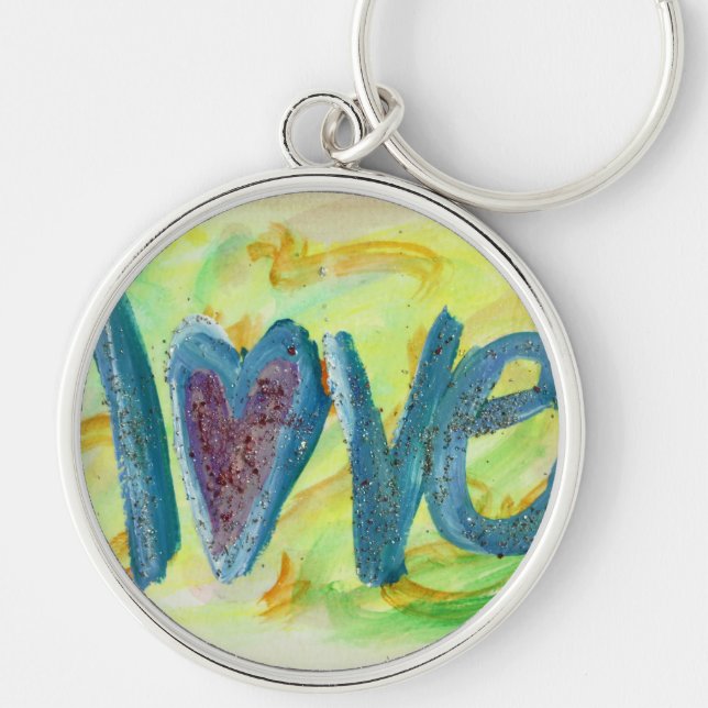 Love Fresh Spring Artwork Word Painting Keychain (Front)