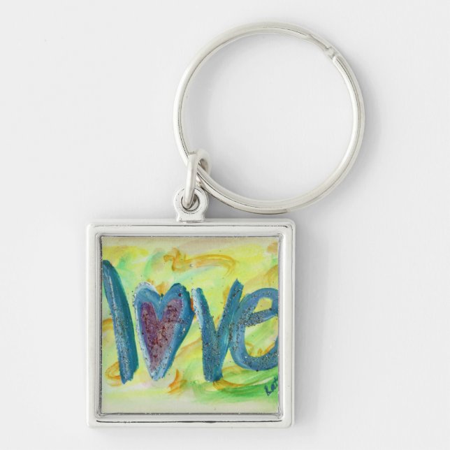 Love Fresh Spring Artwork Word Painting Keychain (Front)