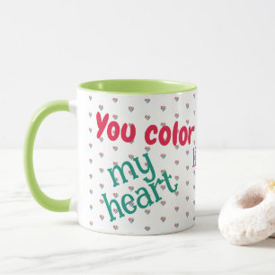 Love, Friendship, Rainbow Hearts, Colourful Mug