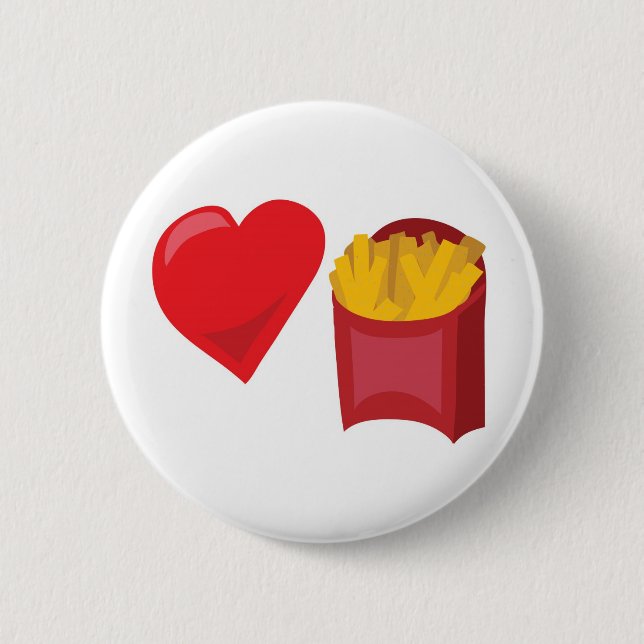 Love Fries!  Customisable: 6 Cm Round Badge (Front)