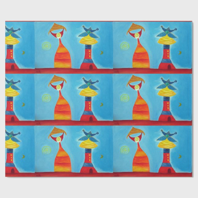 Love Frindship Family Party Matte Wrapping Paper (Flat)