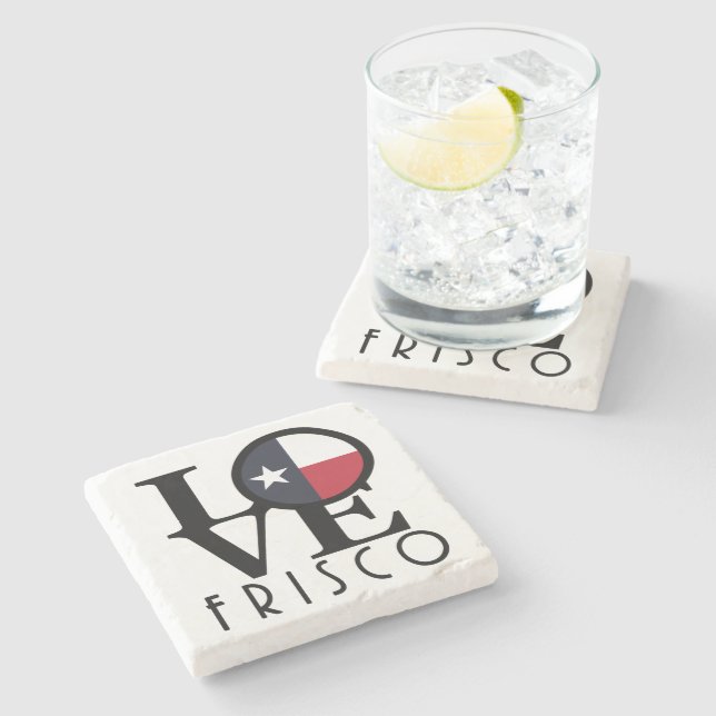 LOVE Frisco Texas  Stone Coaster (Side)