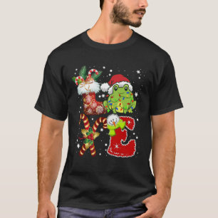 Love Frog Christmas Lights Santa Hat Christmas T-Shirt