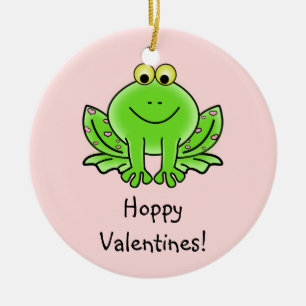 Love Frog Funny Greeting: Hoppy Valentine's Day Ceramic Tree Decoration