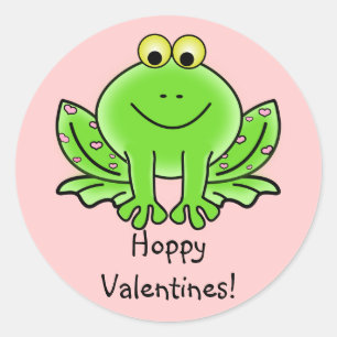 Love Frog Funny Greeting: Hoppy Valentine's Day Classic Round Sticker