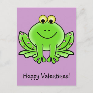 Love Frog Funny Greeting: Hoppy Valentine's Day Holiday Postcard