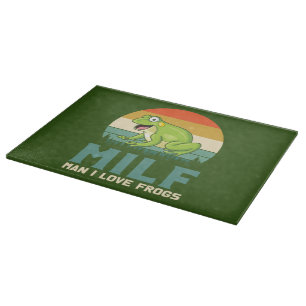 Love Frogs Glass Cutting Board